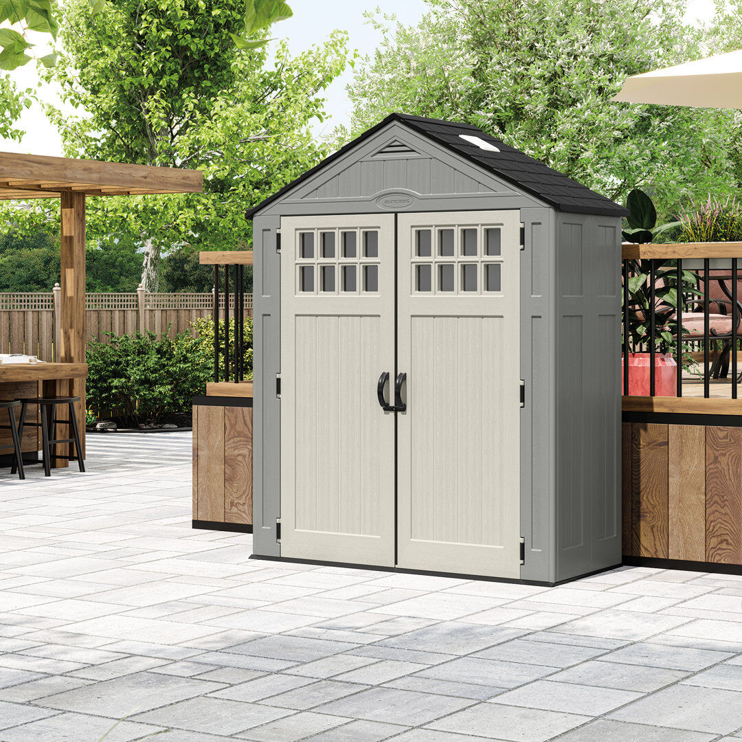 Suncast Everett Shed 6x3 Grey 190cm W X 84cm D X 236cm H