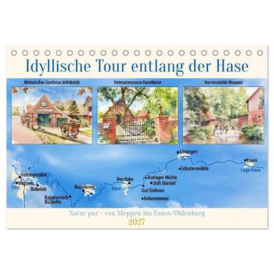 Idyllische Tour entlang der Hase (Tischkalender 2027 DIN A5 quer), CALVENDO Monatskalender