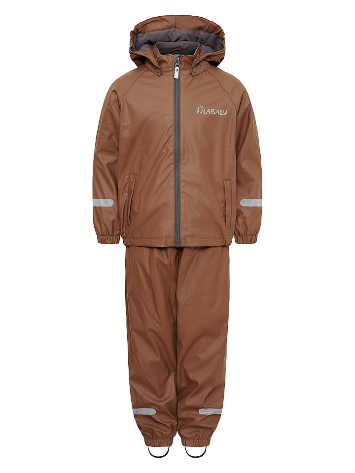 HULABALU 2tlg. Regenoutfit "Pixy" in Braun - 80