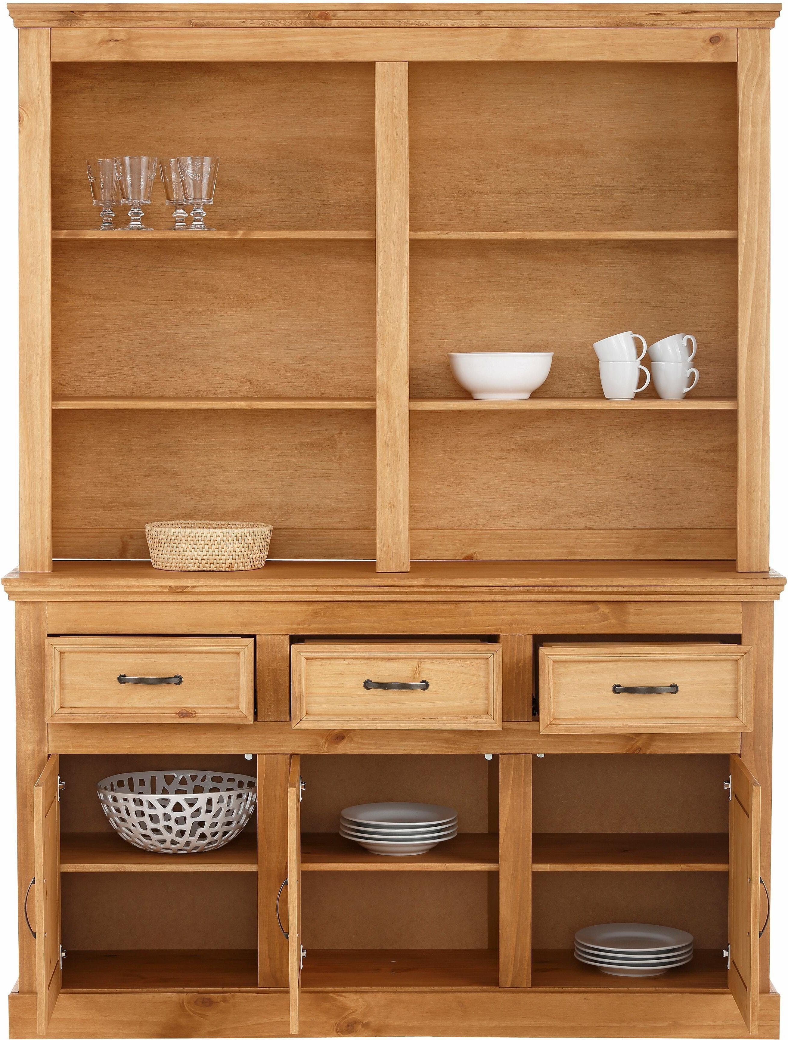 Buffet OTTO HOME "Selma", beige (natur gebeizt, gewachst), Schränke, Buffet, Breite 145 cm