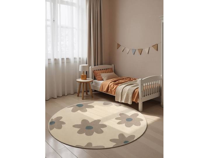 Tapis enfant Bloomy rond Ø 160cm Beige
