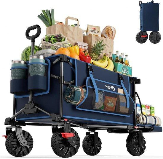 Portal Opvouwbare Bolderkar Blauw met 400 Liter Volume