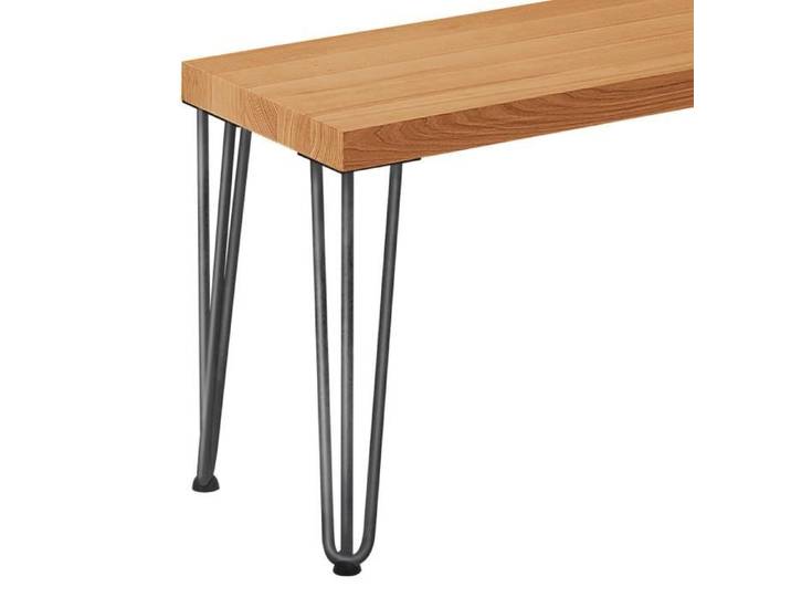 Banc d'entrée - LAMO MANUFAKTUR - Simple - Bois massif - Acier brut - 30x60x47 cm