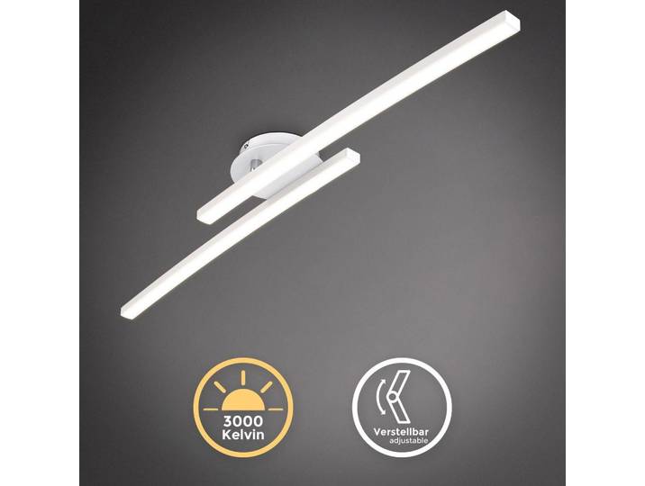 Deckenlampe 57,5x12 cm - 12W, 1300lm, LED, warmweiß, weiß