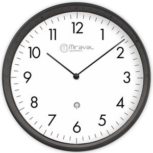 Miraval Wanduhr Design, Kunststoff, analog, Funkuhr, Ø 25 cm, schwarz, lautlos