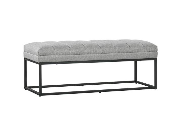 Jamb Sitzbank Aurelia Hellgrau, Grau, Textil, Metall, 120x44x45.5 cm, Esszimmer, Bank, Sitzbänke