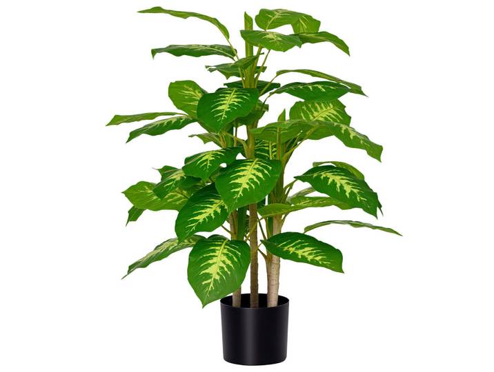 ComfortXL Kunstpflanze De-08557 Dieffenbachie im Zementtopf 95 cm Grün, Kunststoff, 95 cm, Dekoration, Blumen & Blumentöpfe, Kunstpflanzen