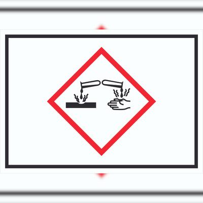 HB-Druck Schild Ätzende Wirkung Symbol Ätzwirkung A3 Rückseite selbstklebend