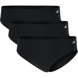adidas Damen Slips, 3er Pack - Bikinislips, Active Light Flex , Unterwäsche, Logo, einfarbig Schwarz / L