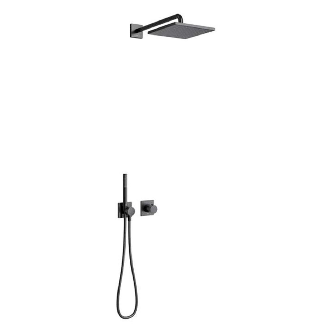 Keuco Brause-Set 8 IXMO solo Therm-Arm für 2 Verbraucher schwarz matt (59602370002)