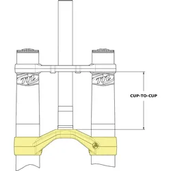 Manitou Untere Brücke kurzer Offset 47 mm 27,5" Schwarz für Dorado Expert