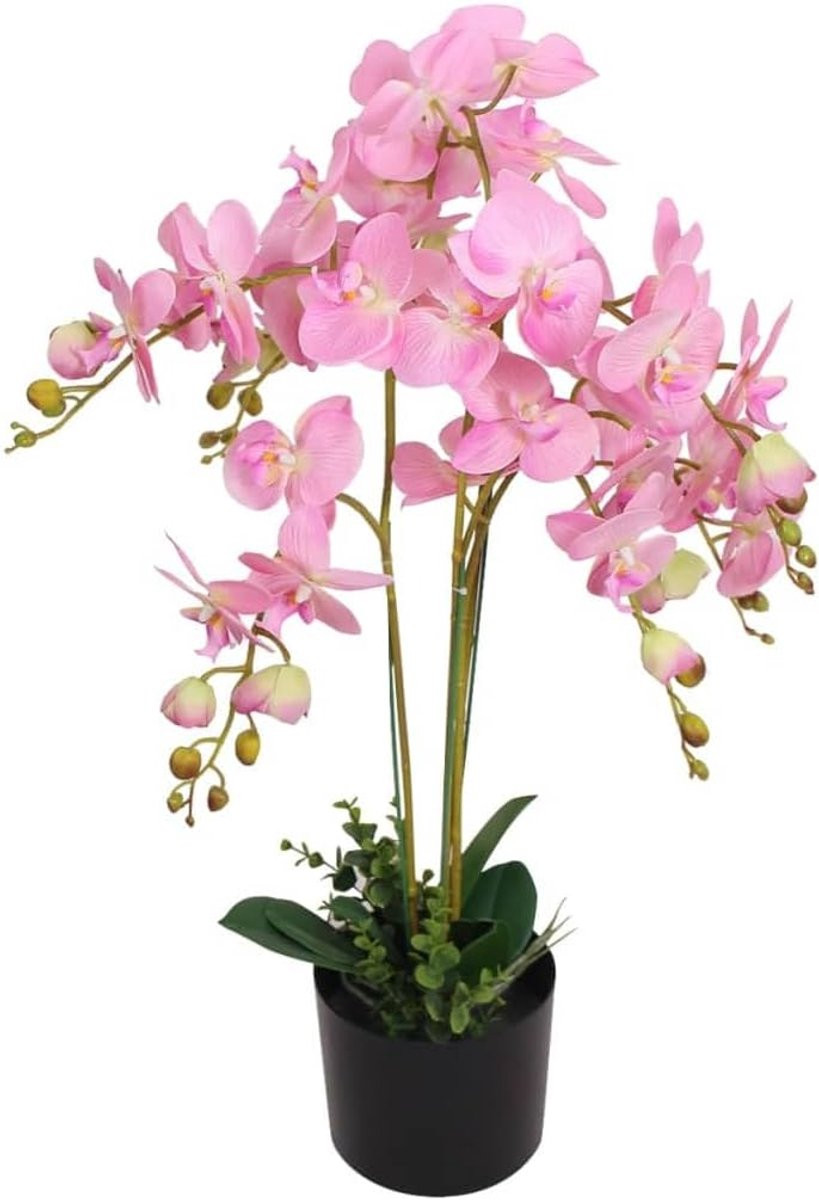 Kunst Orchidee Plant met Roze Zijden Bloemen in Pot