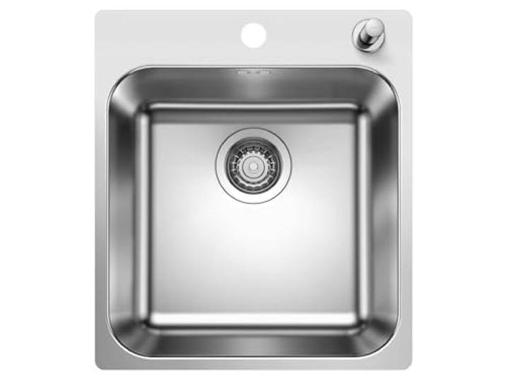 BLANCO SUPRA 400-IF/A R12 Edelstahl Spüle Großes Beckenvolumen [44x50x18,4 cm] für 45 cm breite Unterschränke Widerstandsfähig gegen Kratzern Großes Beckenvolumen