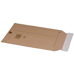 VEPATIM 100x Wellpappe Versandtaschen 246x357mm bis 50mm Höhe Selbstklebeverschluss Aufreißfaden für B4 braun