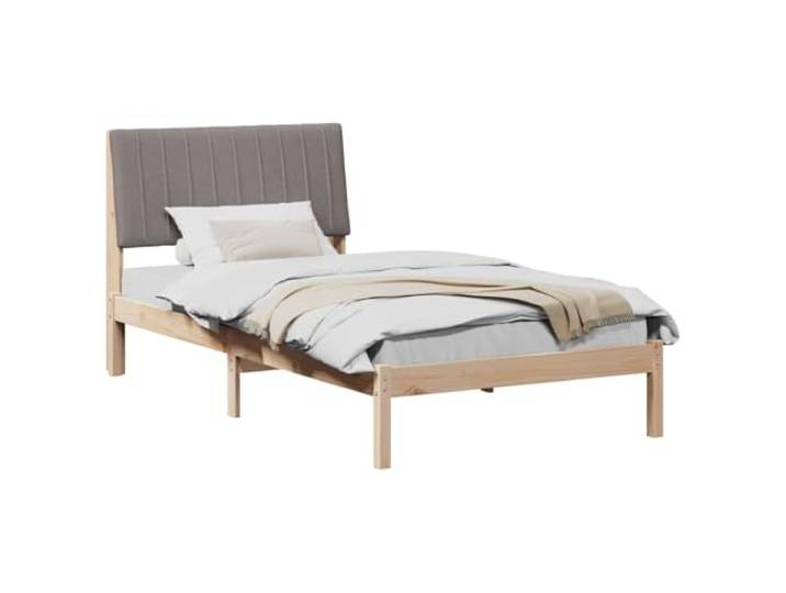 KTHLBRH Bettgestell Kiefer massiv braun 100 x 200 cm Gepolstertes Kopfteil, Latten 31 cm, einfache Montage, gleichmäßige Unterstützung