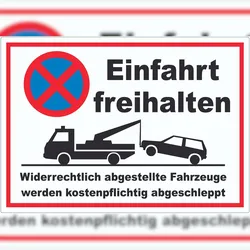 HB-Druck Parken verboten Einfahrt freihalten Aufkleber A3 (297x420mm)