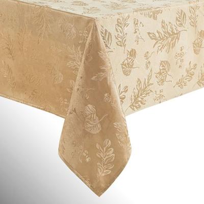 Threadmade Home Llc Graceful Leaves Rectangle Tablecloth, 60 x 84, Taupe