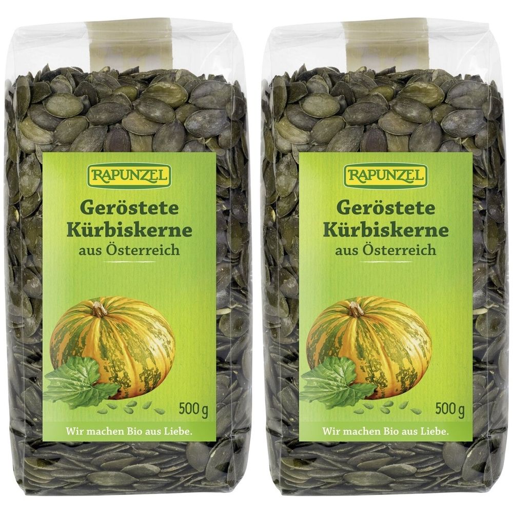 Rapunzel Bio Kürbiskerne geröstet x2 2x500 g Kerne