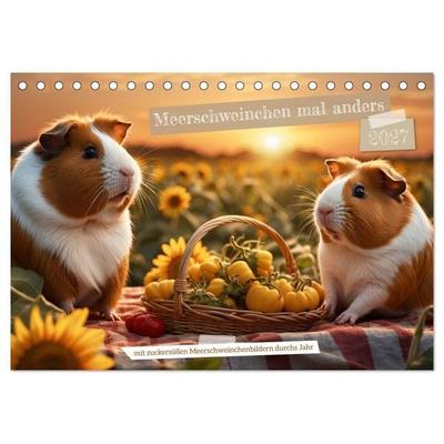 Meerschweinchen mal anders! (Tischkalender 2027 DIN A5 quer), CALVENDO Monatskalender