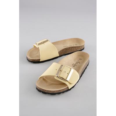 Pantolette ANISTON SHOES, Damen, Gr. 38, gelb (hellgelb), Veloursleder, Schuhe Pantolette, Hausschuh, Sommerschuh, Schlappen - NEUE KOLLEKTION
