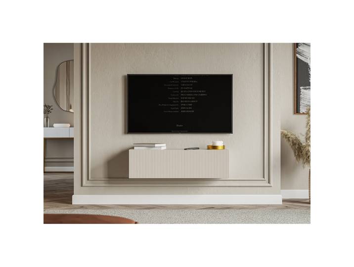 Hängender Veldio TV-Schrank mit einer Tür, gerillter Front, 100