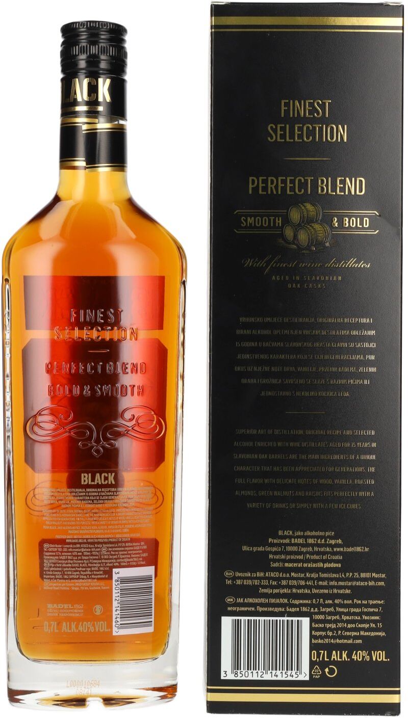Badel Prima Black Superior Blend 40% Vol. 0,7l in Geschenkbox