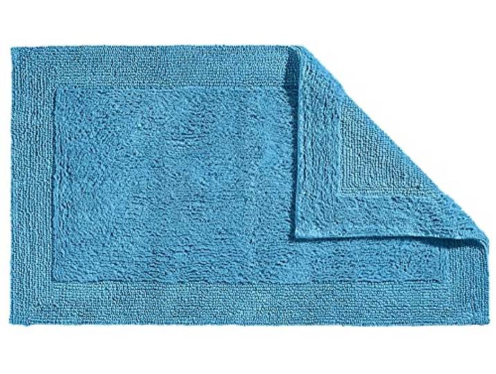 Erwin Müller Badematte, Badteppich Uni Serie Stuttgart blau Größe 80x150 cm - extra dick, hohe Saugfähigkeit, 100% Baumwolle