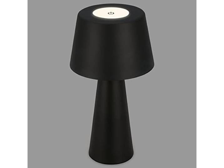 BRILONER – LED Akku Tischleuchte, Stufenweise Dimmbar, Touch, Mobiles Licht, LED Tischlampe Aussen, Tischleuchte kabellos, Schwarz