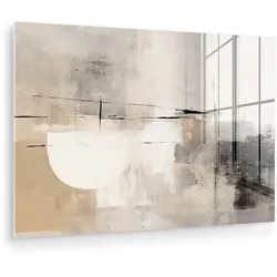 ACRYLGLASBILD Abstrakt - Kunst - Grau Wandbild Schlafzimmer 120x80 cm