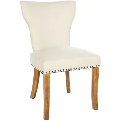 CLP Esszimmerstuhl Zadar Stoff antik-hell - Farbe: creme, Gestellfarbe: antik-hell