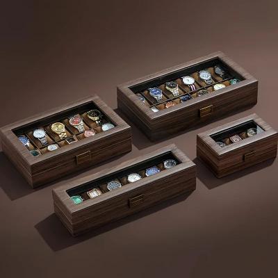 Inspire Essentials Retro Wood Grain Watch Box Multi Slot Watch Storage Case For Watch Collection 6slot