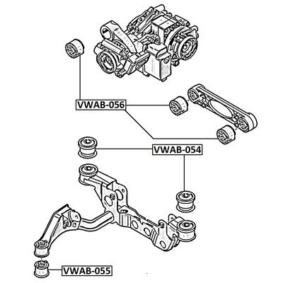FEBEST Lagerung, Differential VWAB-056 für VAG