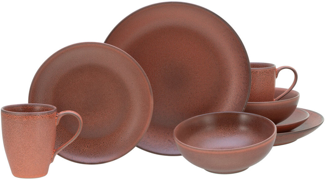Creatable Sierra Nevada Stoneware Dinnerware Set 8 Piece - Service for 2 Red 8