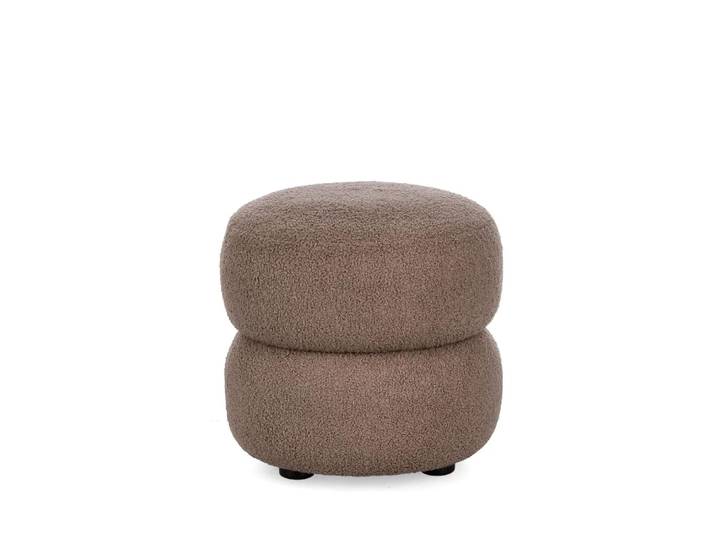 Pouf rond d41 en tissu marron