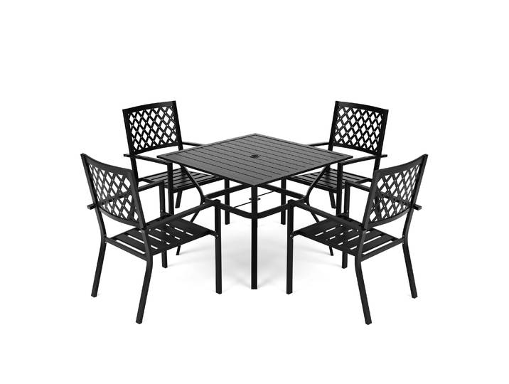 Gartenmöbel Set FREDERICO 5-teilig schwarz