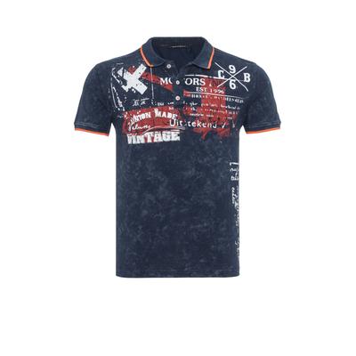 T-Shirt CIPO & BAXX "CT795", Herren, Gr. M, blau (navyblau), Obermaterial: 95% Baumwolle CO. 5% Elasthan EL., regular fit, Shirts T-Shirt, der coole Print