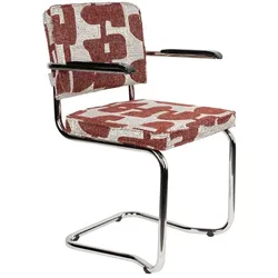 2er-Set Zuiver Freischwinger Ridge Deco Stoff Rot