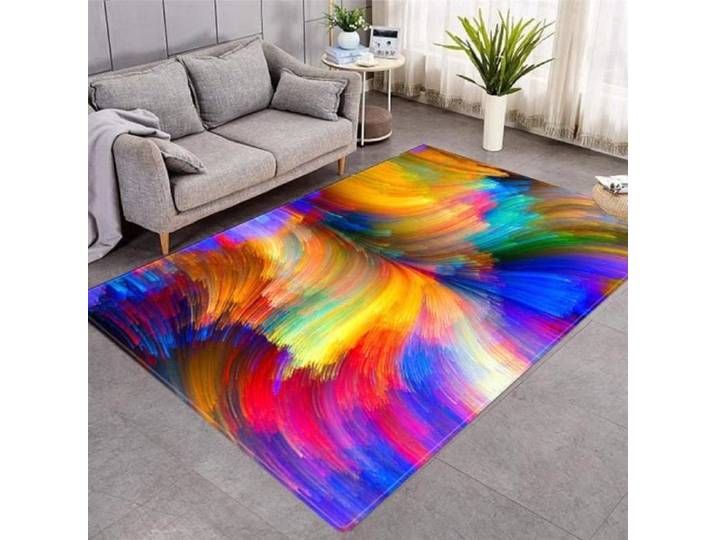 Tapis de Salon 3D Motif Abstrait Couloir Chambre Tapis antidérapant Enfant Tapis de Sol Rampant 60x90cm