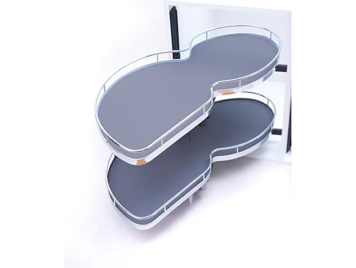TMY Magic Corner Eckschrank Organizer Höhenverstellbarer Links 800 mm Ausziehbare Schublade Küche, Auszug Küchenschrank Soft-Close-Funktion, Teleskopschublade Ausziehbar für Küchen Schrank