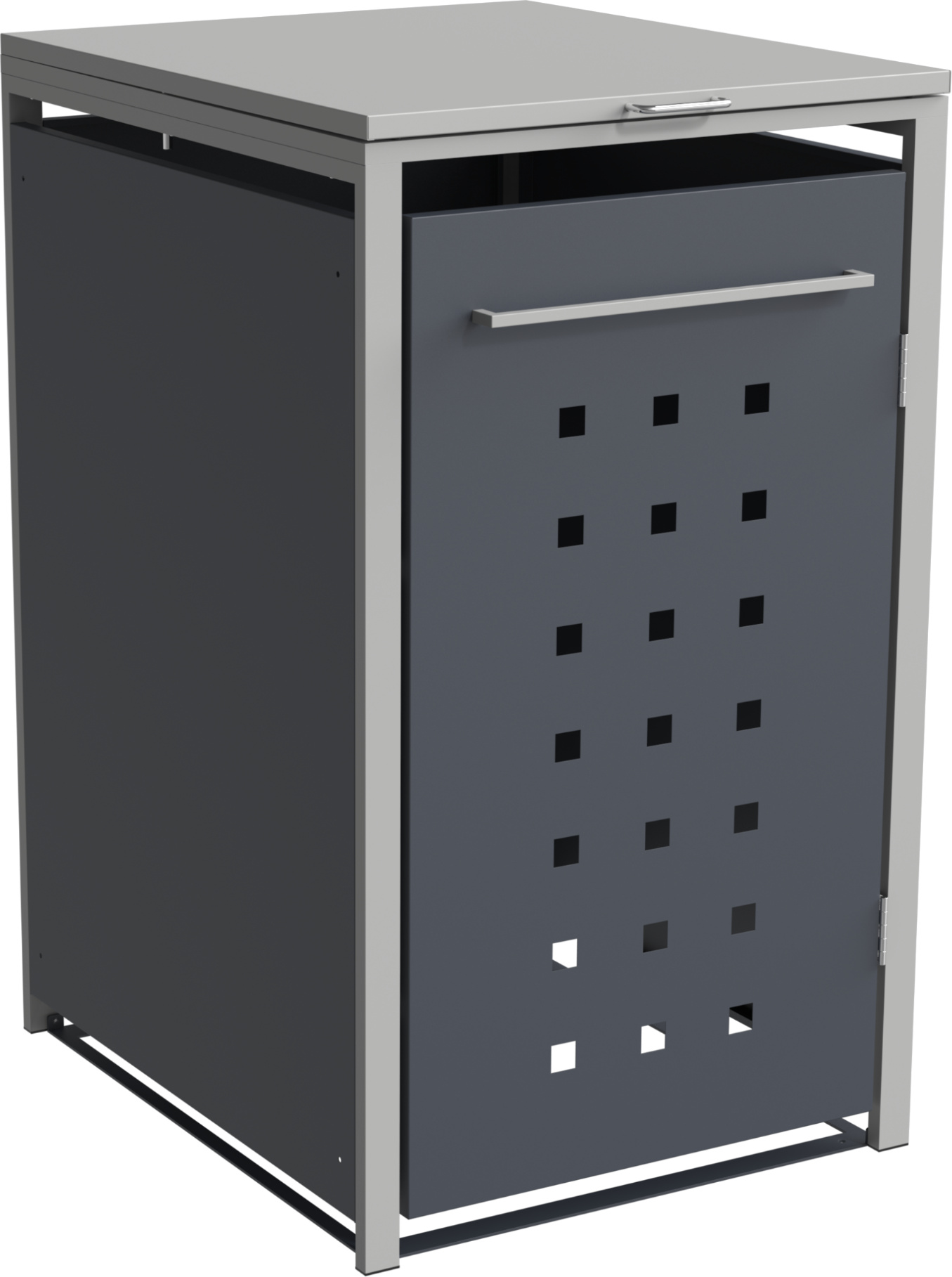 PPbin | Mülltonnenbox, Mülltonnenverkleidung - 1 x 240 Liter - 68x80x116cm - Müllbox, Müllhaus, Grau, ModernBOX