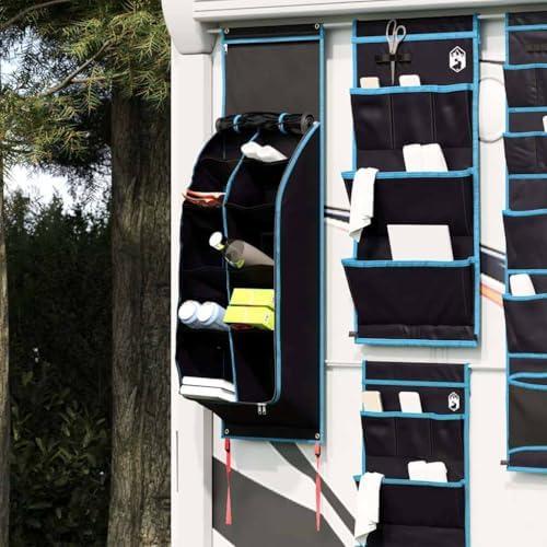Schwarze und blaue Aufbewahrungstasche aus Oxford-Gewebe, 140 x 43 cm, für Camping, Outdoor-Ausrüstung und Zeltzubehör