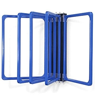 Schild Klapprahmen mit 5 Fächern DIN A4 blau, Kunststoff, 210x297 mm