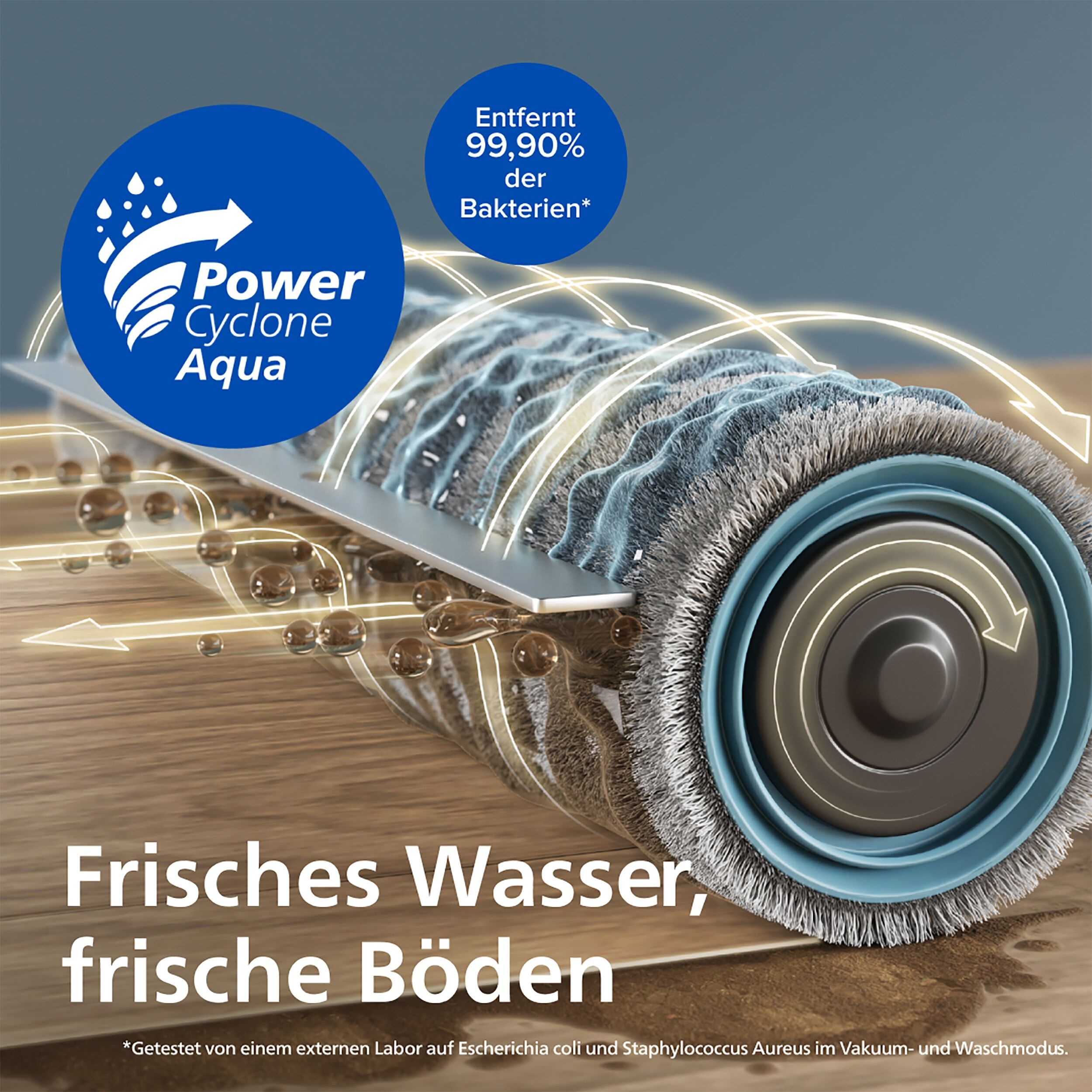 Philips Wischtuchwalze "Wischtuchwalze XV1491/10 für HomeRun Saug- & Wischroboter 9000 Series", grau, B:6,5cm H:5,5cm T:25,5cm, Staubsaugerdüsen, für alle Böden geeignet, Wischtuchwalze