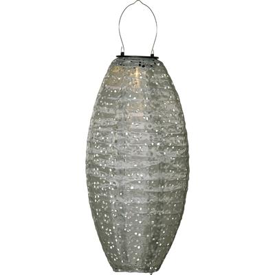 LED Solarleuchte "Solar Dekoration Festa", grau (grün), B:20cm H:40cm L:20cm T:20cm Ø:20cm, PARFORCE TRADITIONAL HUNTING, Leuchten, Solar, Dämmerungssensor, Lochmuster mit Schatteneffekt
