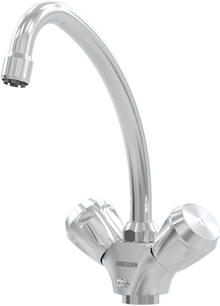 Waschtischarmatur STIEBEL ELTRON "TWS-W", silber (verchromt), B:15,5cm H:8cm T:26cm, Armaturen, Waschtischarmatur, drucklos, f. offene Warmwasserspeicher/Untertischboiler 5l Niederdruck