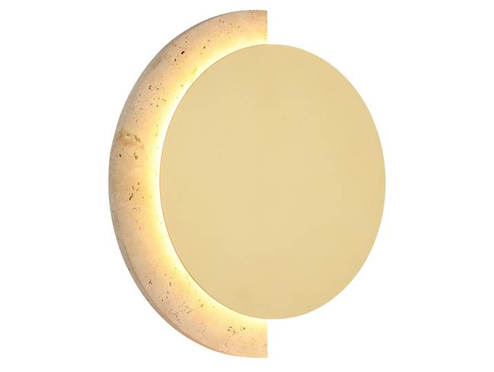 Applique Murale Lampe Murale Lampe De Salon Led Blanc Mat Métal Travertin H 25 Cm