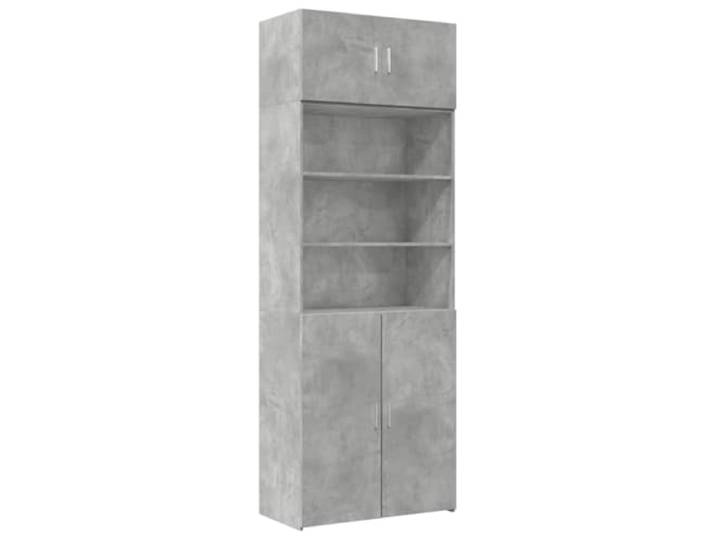 TYVANDE Schrank Grau Beton 80 x 42,5 x 225 cm Spanplatte 7 Fächer, Wandbefestigung im Lieferumfang enthalten, Montage erforderlich, Schrauben und Dübel nicht im Lieferumfang