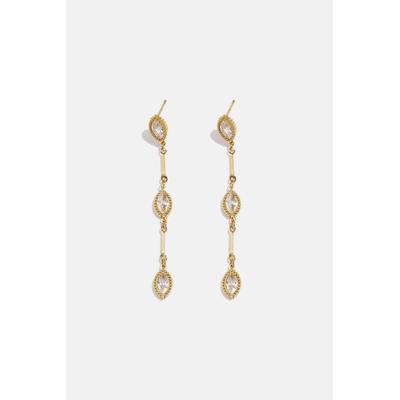 Paar Ohrhänger ADELIA´S "LIVAYA", Damen, Gr. Damen, Edelstahl, gold (goldfarben), Ohrringe, Modisch akzentuiert durch die längliche Reihe elliptischer Elemente
