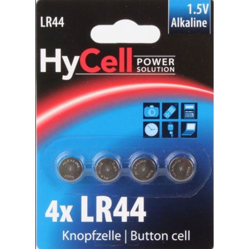 ANSMANN HyCell LR44 Alkaline Knopfzellen Batterie 1.5 V 4er Pack