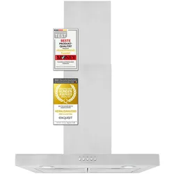 Exquisit Dunstabzugshaube FKH60-2.1 Inox | Kaminhaube | Energieeffizienzklasse C | Inox | 60cm breit | Wandmontag | Aktivkohlefilter